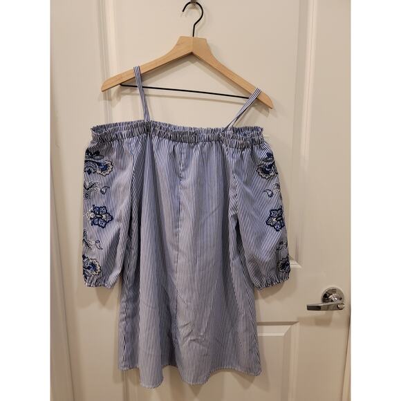 As U Wish Striped Embroidered Blouse - Picture 5 of 7